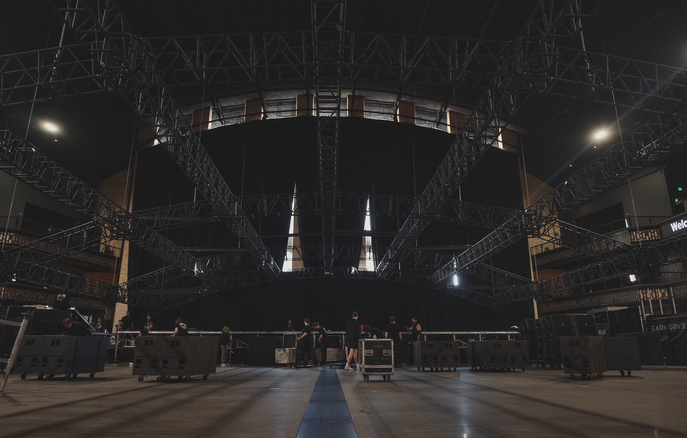 AHLC stagehand crew working an arena event in Minneapolis