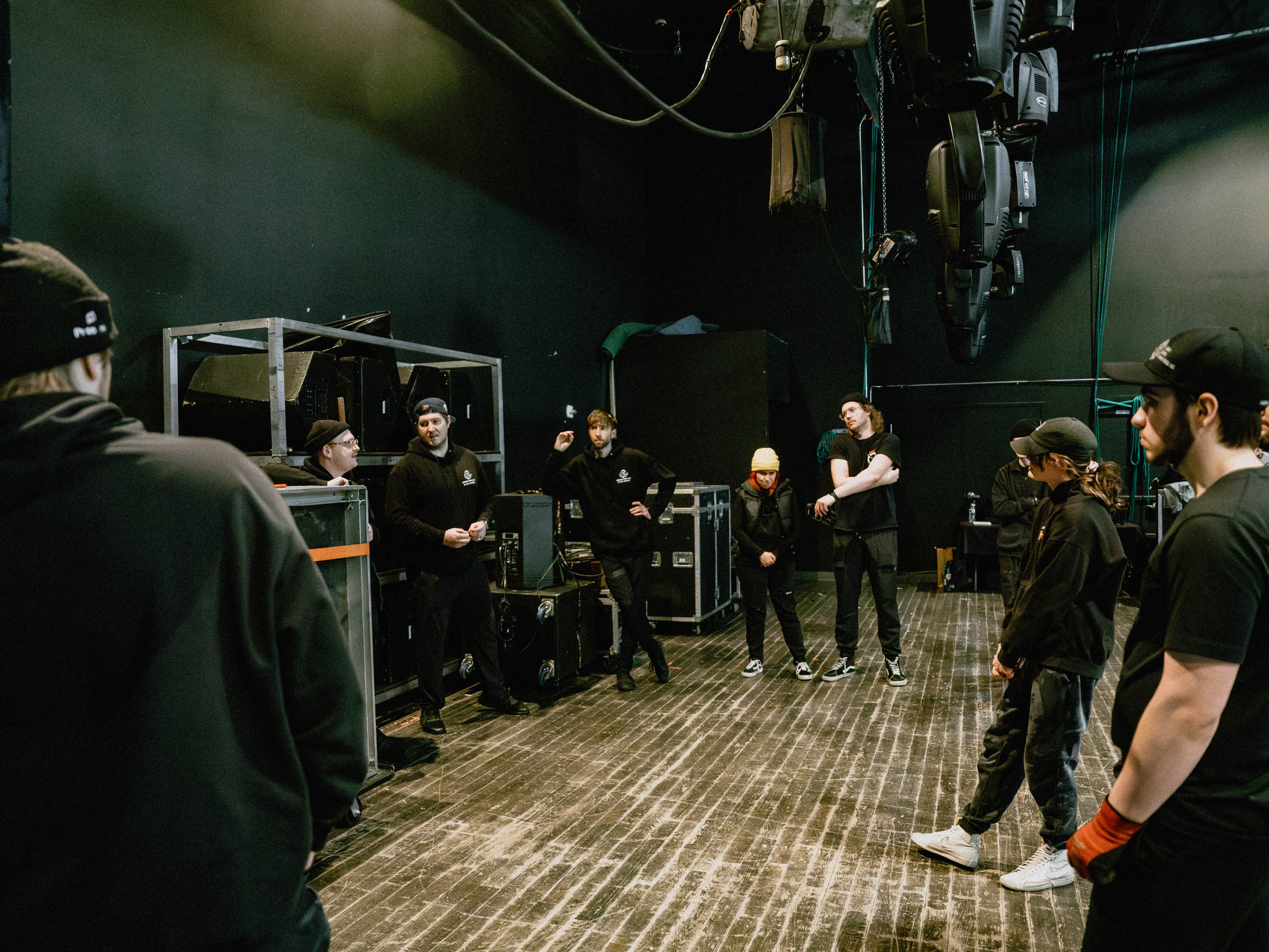 Production crew loading in at a Twin Cities concert venue